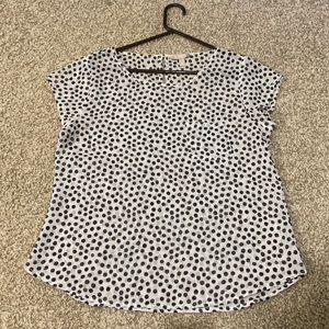 Banana Republic black and white and silver gauze top size M petite